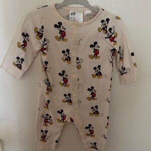 H&M Kids One Piece with Mickey Mouse Print - Cream